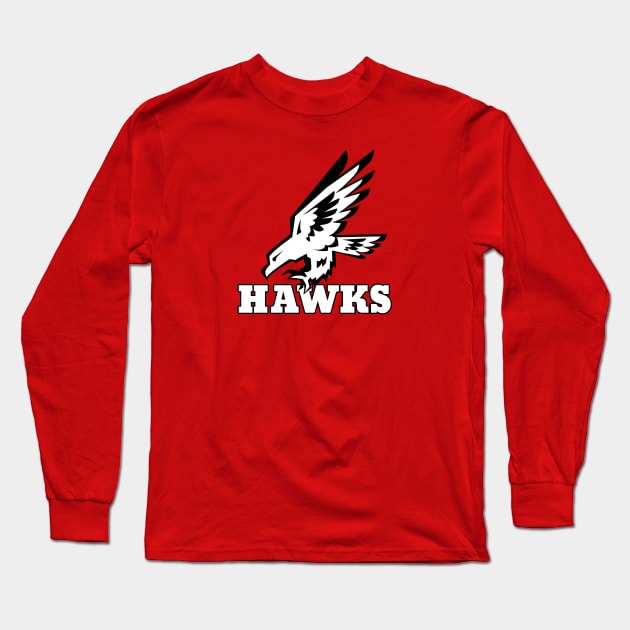 Hawks Mascot Long Sleeve T-Shirt by Generic Mascots